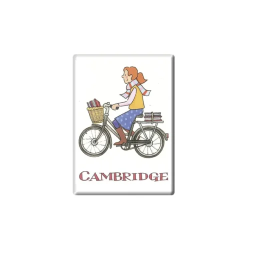 Cycling Student Girl, Cambridge Fridge Magnet