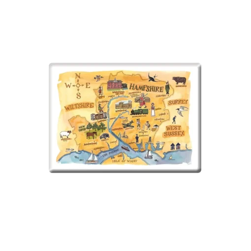 Hampshire map Fridge Magnet
