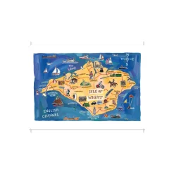 Isle of Wight Map Postcard