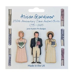 Jane Austen Set of 3 Pin Badges