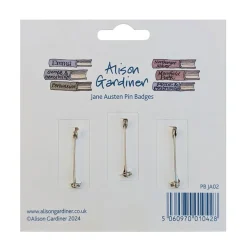 Jane Austen Set of 3 Pin Badges