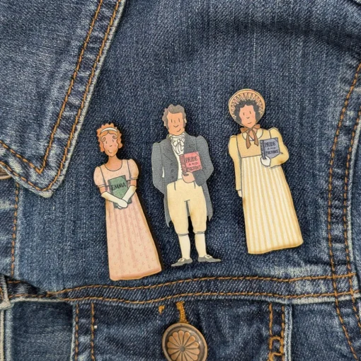 Jane Austen Set of 3 Pin Badges