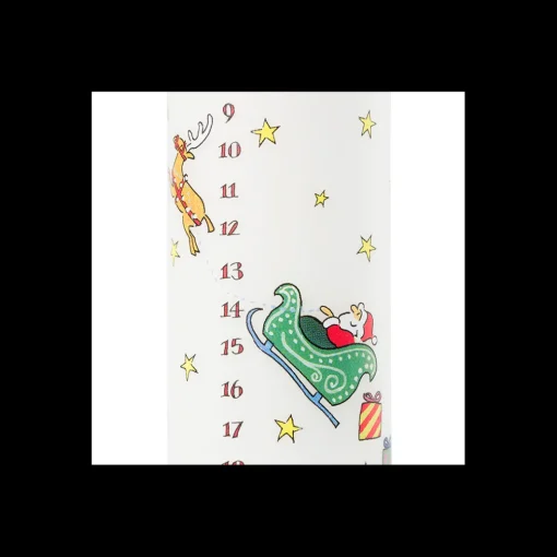Santa's Sleigh Christmas Large Pillar Advent Candle