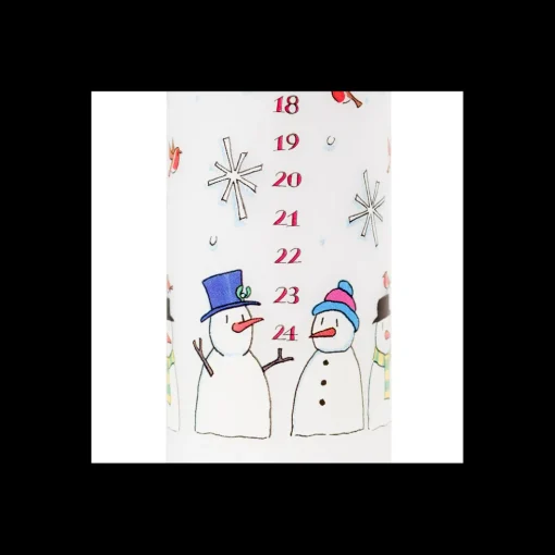 Snowmen Christmas Large Pillar Advent Candle