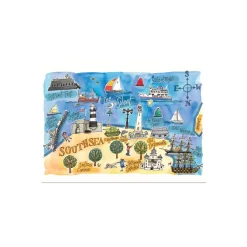 Southsea Map Postcard