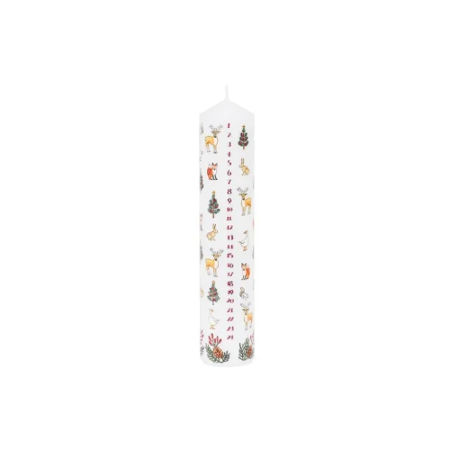Winter Wildlife Christmas Large Pillar Advent Candle