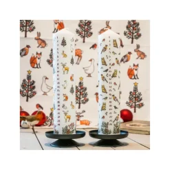 Winter Wildlife Christmas Large Pillar Advent Candle