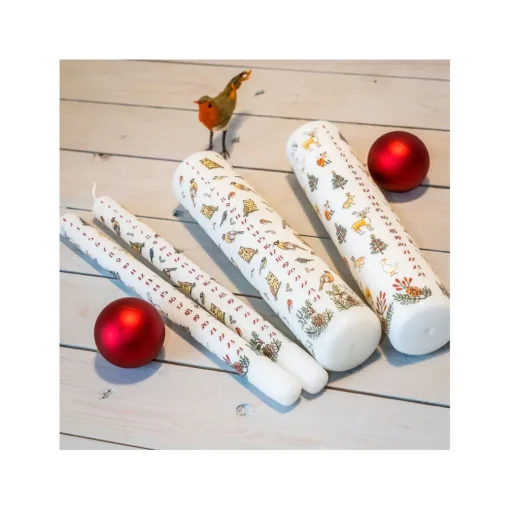 Winter Wildlife Christmas Large Pillar Advent Candle